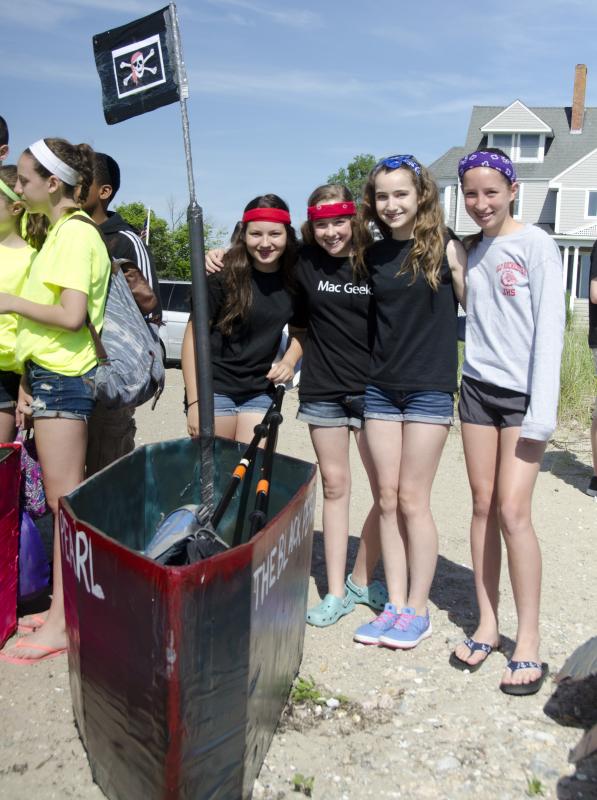 The crew of The Black Pearl before it took its first fateful voyage into Mattapoisett Harbor. BY GEORGIA SPARLING